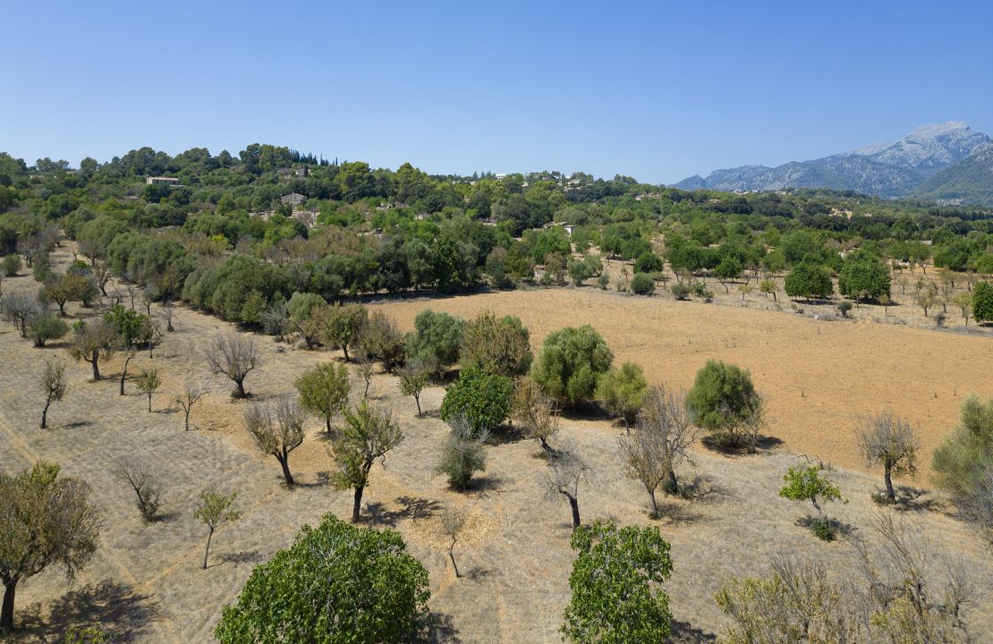 Baugrundstück in der Landschaft von Mallorca Campanet zu verkaufen mit einer gültigen Baulizenz