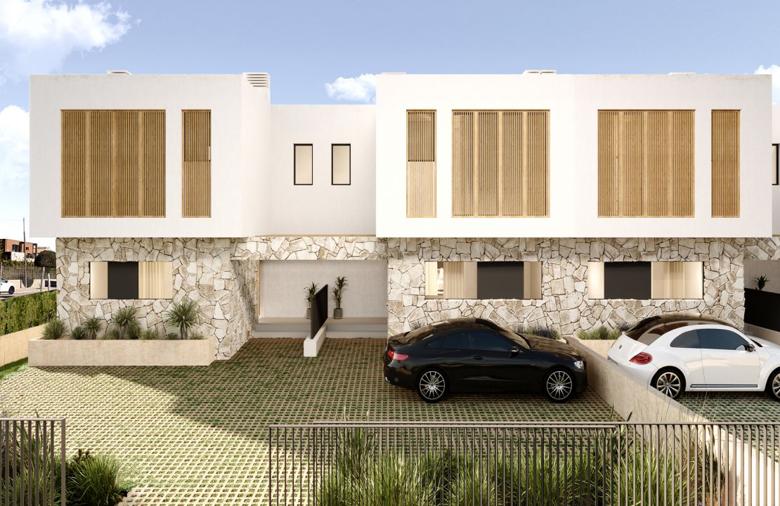 New sustainable semi-detached villa in Puerto de Alcudia, Mallorca with pool and close to the beach for sale