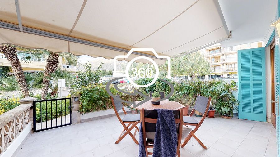 Virtual tour of one property in Puerto Pollensa, consisting of 2 bed ground